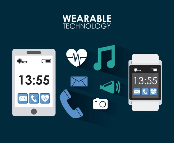 Tecnologia Wearable — Vetor de Stock