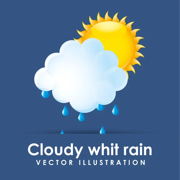 Pluie blanchâtre nuageuse — Image vectorielle