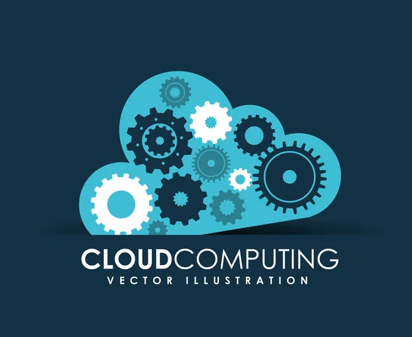 Il cloud computing — Vettoriale Stock