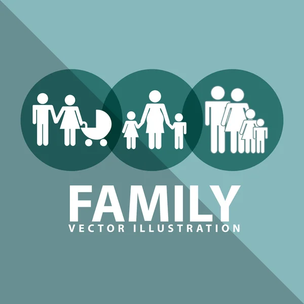 Siluetas familiares — Archivo Imágenes Vectoriales