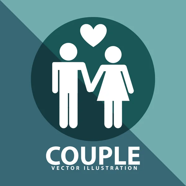 Couple silhouette — Stock Vector