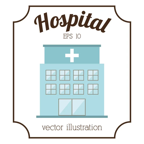Diseño del edificio del hospital — Vector de stock