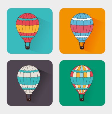 Beyaz arka plan vektör çizim üzerinde hava balonu