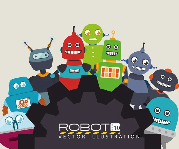 Дизайн робота, векторная иллюстрация — стоковый вектор