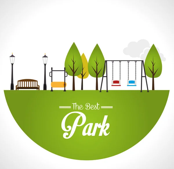 Park design over white background vector illustration