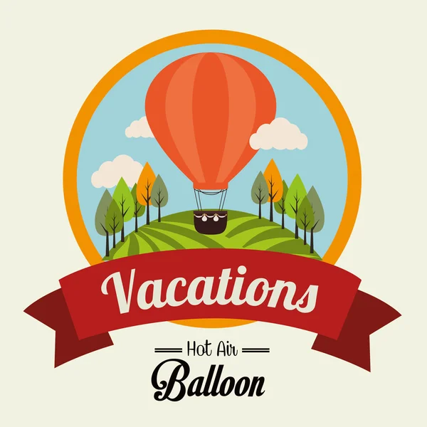 Air balloon over beige background vector illustration — Stock Vector