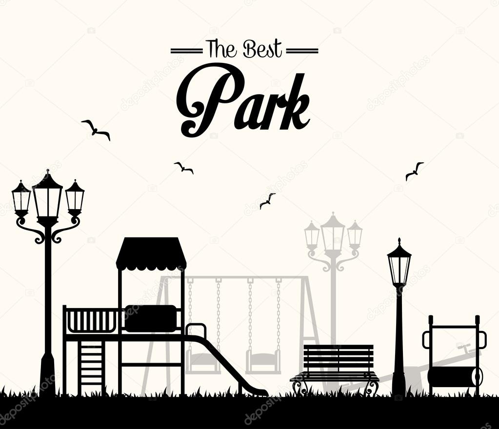 Park design over white background vector illustration