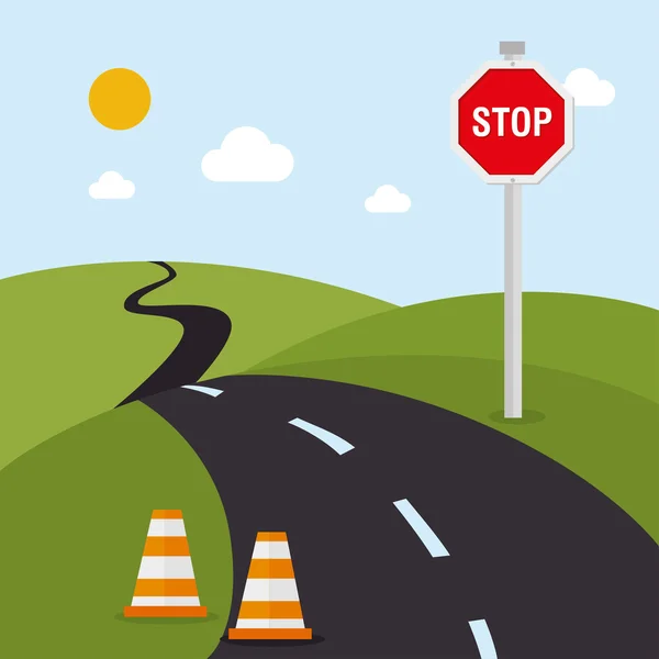 Road ontwerp, vectorillustratie. — Stockvector