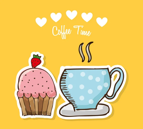 Hora del café — Vector de stock