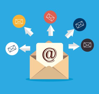 E-posta tasarım, vektör çizim.