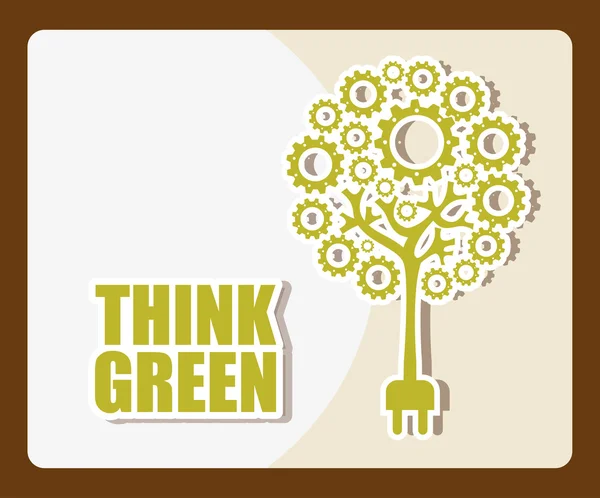 Think green — Stock Vector