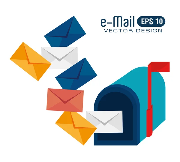 Email design, vector illustration. — Stock Vector