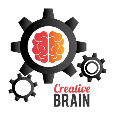 Beyin tasarım, vektör çizim.