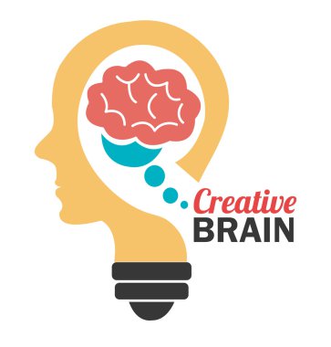 Beyin tasarım, vektör çizim.