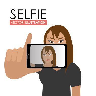 Selfie tasarım, vektör çizim.