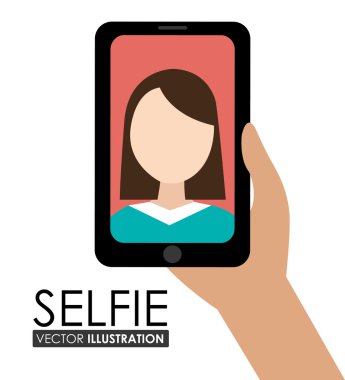Selfie tasarım, vektör çizim.