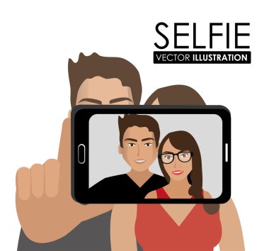 Selfie tasarım, vektör çizim.
