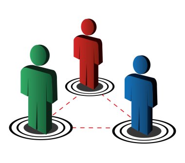 Sosyal ağ tasarımı, vektör çizim.