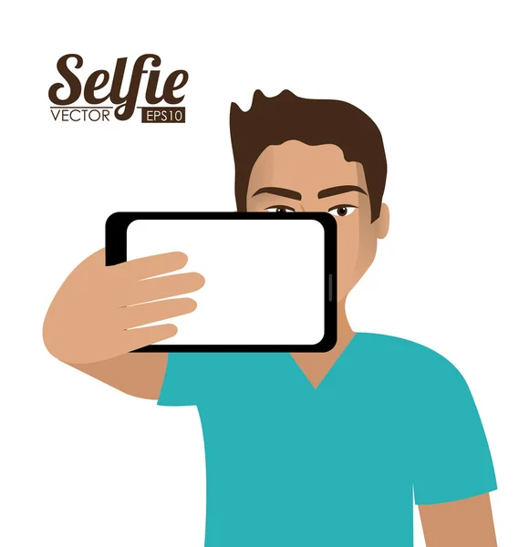 Desenho de selfie, ilustração vetorial . — Vetor de Stock