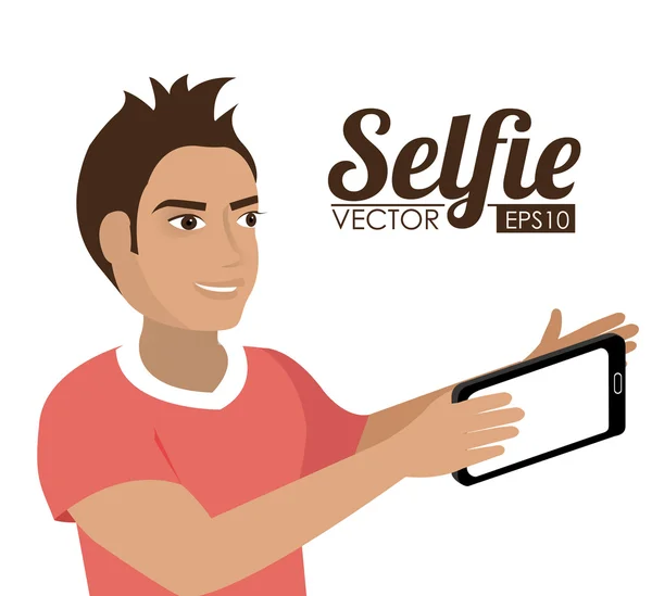 Desenho de selfie, ilustração vetorial . — Vetor de Stock