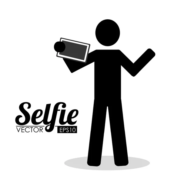 Desenho de selfie, ilustração vetorial . — Vetor de Stock