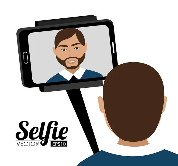 Selfie ontwerp, vectorillustratie. — Stockvector