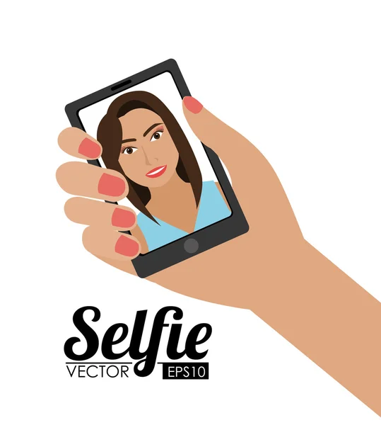 Selfie ontwerp, vectorillustratie. — Stockvector