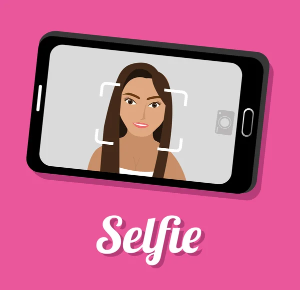 Selfie design, illustrazione vettoriale . — Vettoriale Stock