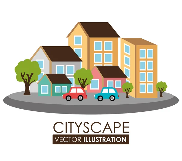 Urban design, vector illustration. — Stock Vector