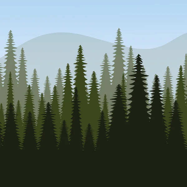 Conception forestière, illustration vectorielle . — Image vectorielle