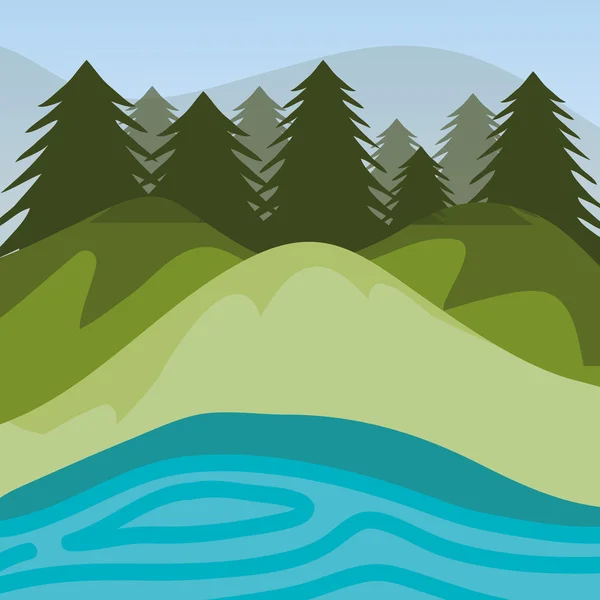 Diseño forestal, ilustración vectorial . — Vector de stock