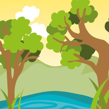 Orman tasarımı, vektör çizim.