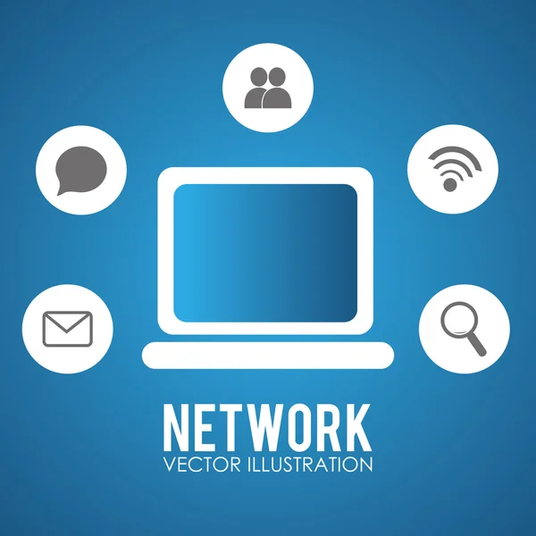 Progettazione di social network, illustrazione vettoriale . — Vettoriale Stock