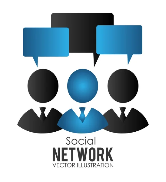 Progettazione di social network, illustrazione vettoriale . — Vettoriale Stock