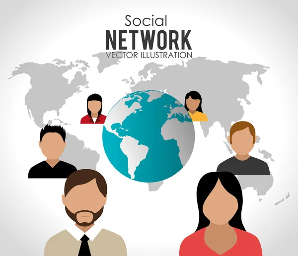 Progettazione di social network, illustrazione vettoriale . — Vettoriale Stock
