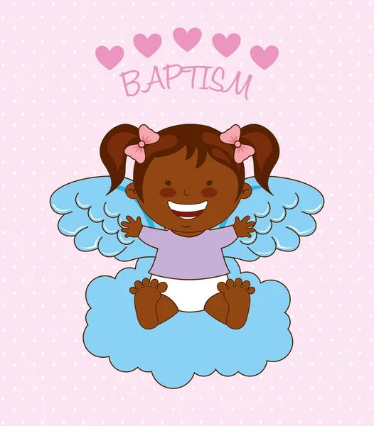 Battesimo angelo disegno — Vettoriale Stock