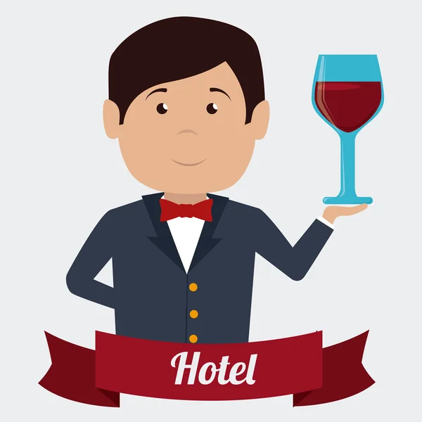 Progettazione dell'hotel, illustrazione vettoriale . — Vettoriale Stock