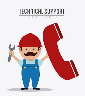 Teknik destek tasarım, vektör çizim.