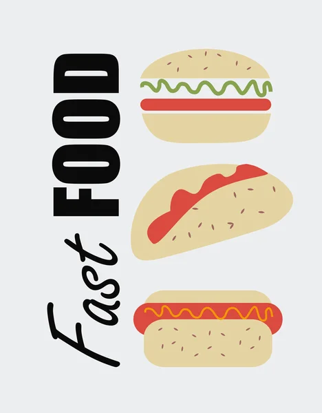 Design de fast food sobre fundo branco, ilustração vetorial . — Vetor de Stock