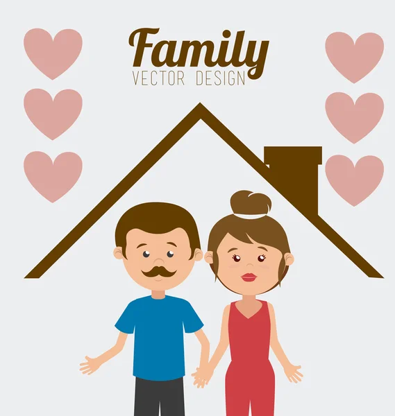 Familiendesign, Vektorillustration. — Stockvektor