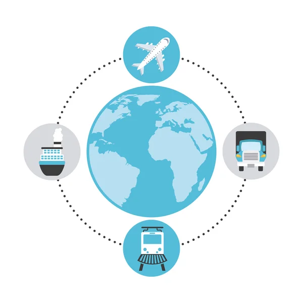 Logística dos transportes — Vetor de Stock