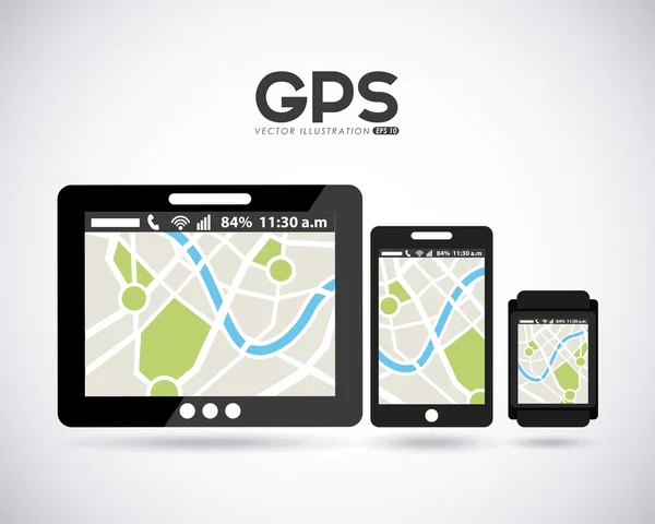 Señales de GPS — Vector de stock