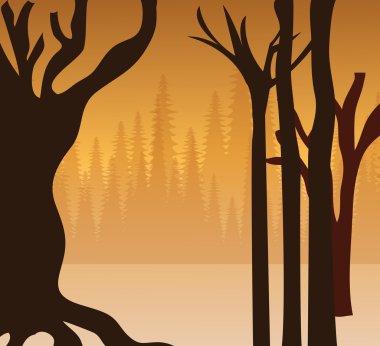 Orman tasarımı, vektör çizim.