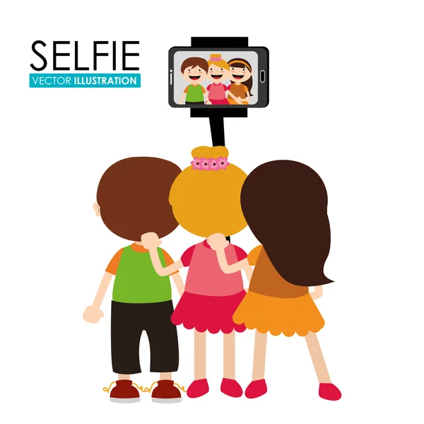 Selfie ontwerp, vectorillustratie. — Stockvector