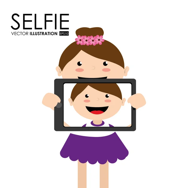 Selfie design, illustration vectorielle . — Image vectorielle