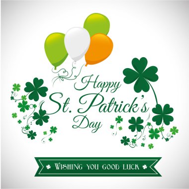 St patricks günü kart tasarımı, vektör çizim.