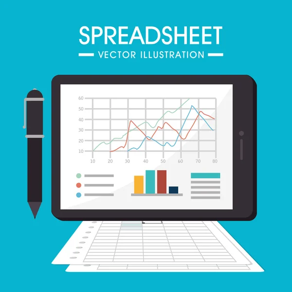 Spreadsheet design — Stock Vector