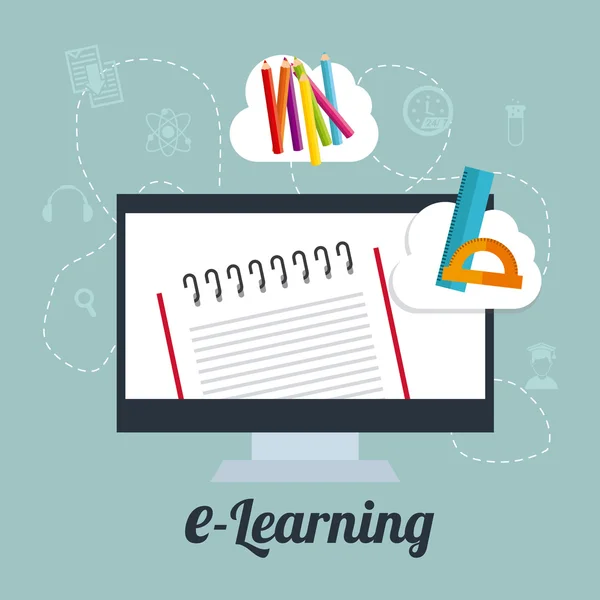 E-learning design — Stock Vector