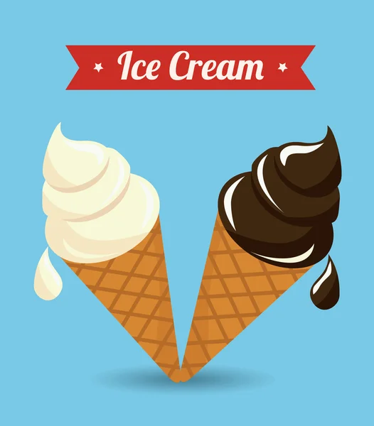 Design de sorvete, ilustração vetorial . — Vetor de Stock
