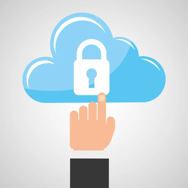 Cloud güvenlik — Stok Vektör